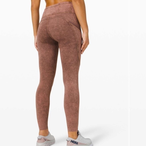 Lululemon Fast and Free Tight 25" Ice Dye Leggings High Rise Brown Earth Nulux 4 - Picture 1 of 14